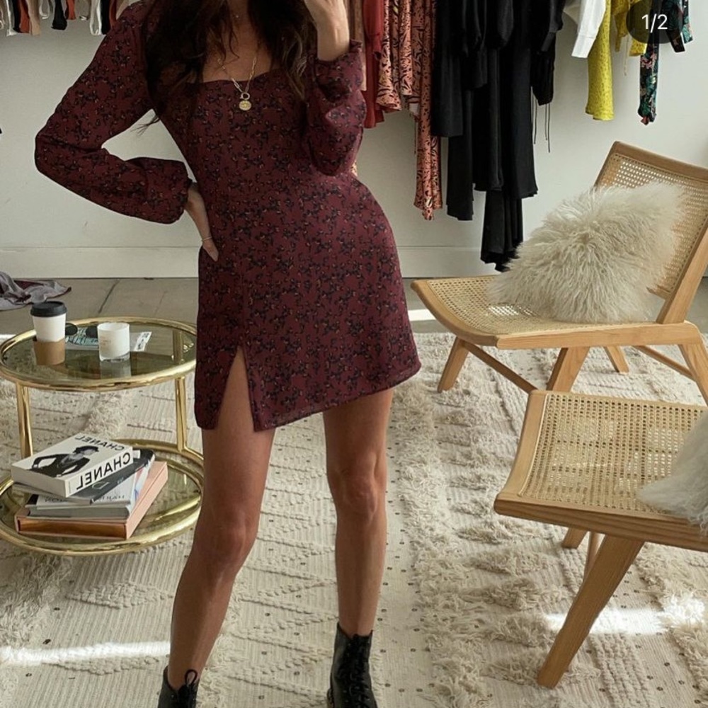 Revolve RESA Jasmine mini dress burgundy size XS